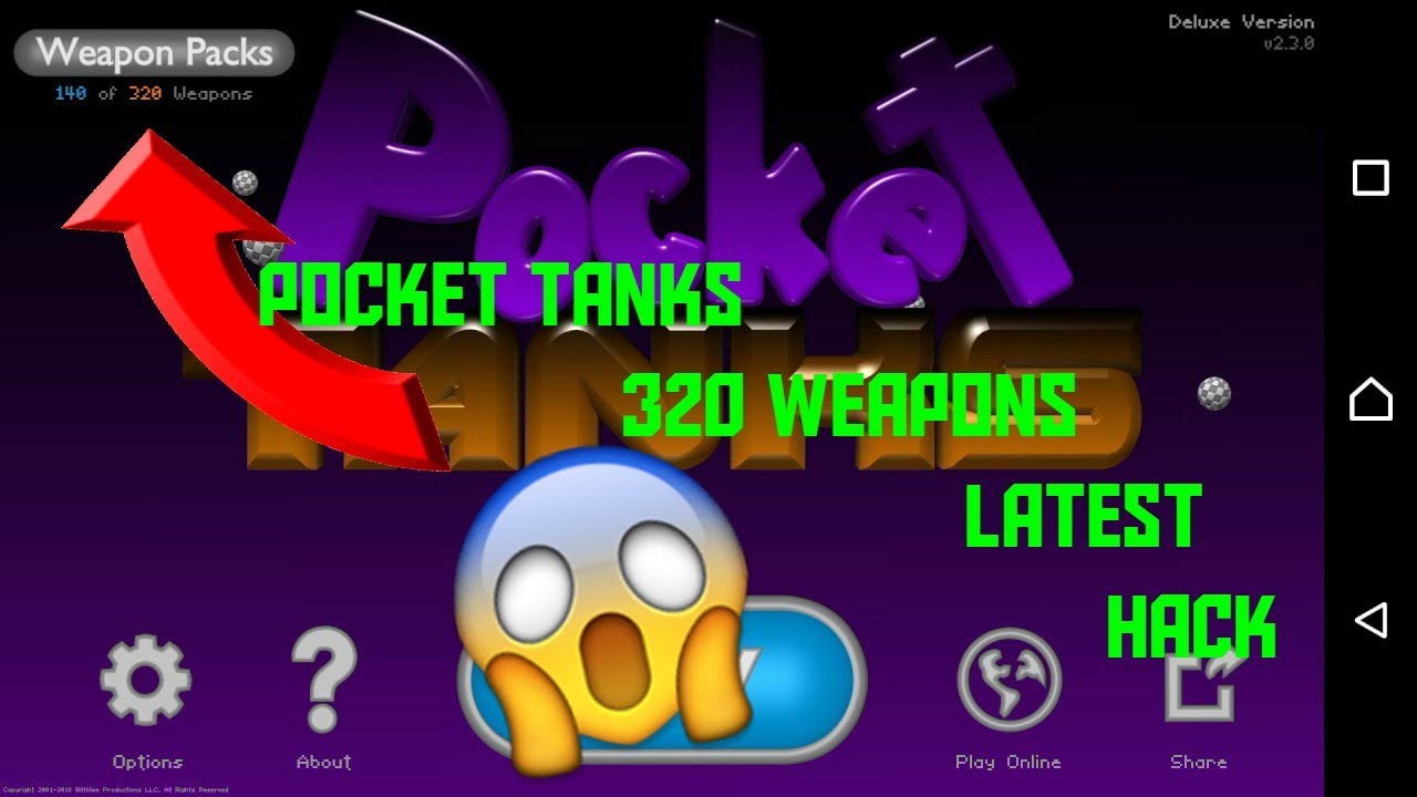 Pocket Tanks Mod Apk All 320 Weapons